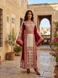 Moon Of Ramallah - Traditional Embroidered Palestinian Thobe