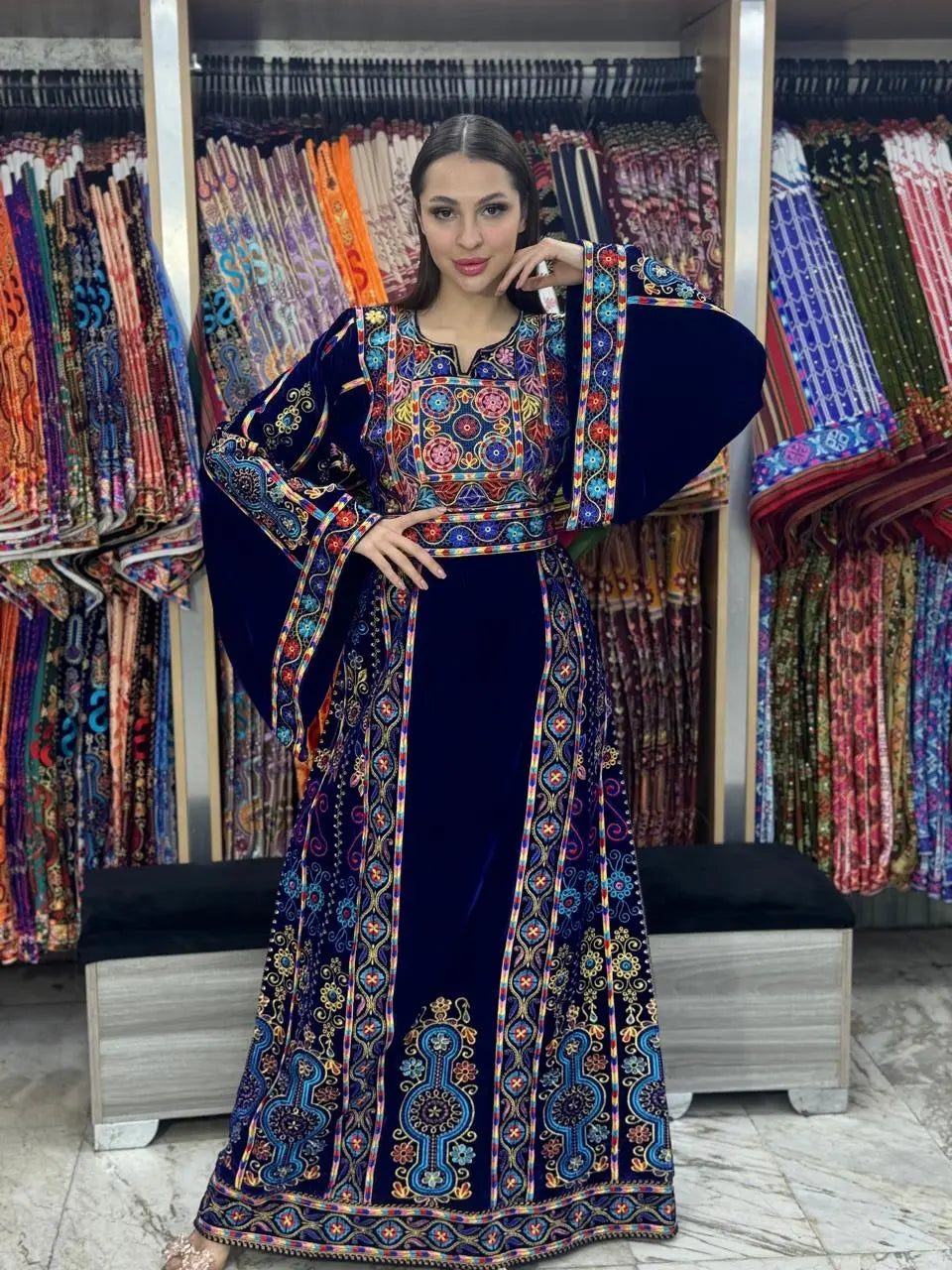 Jerusalem Cypress - High Quality Embroidered Palestinian Thobe main image 1