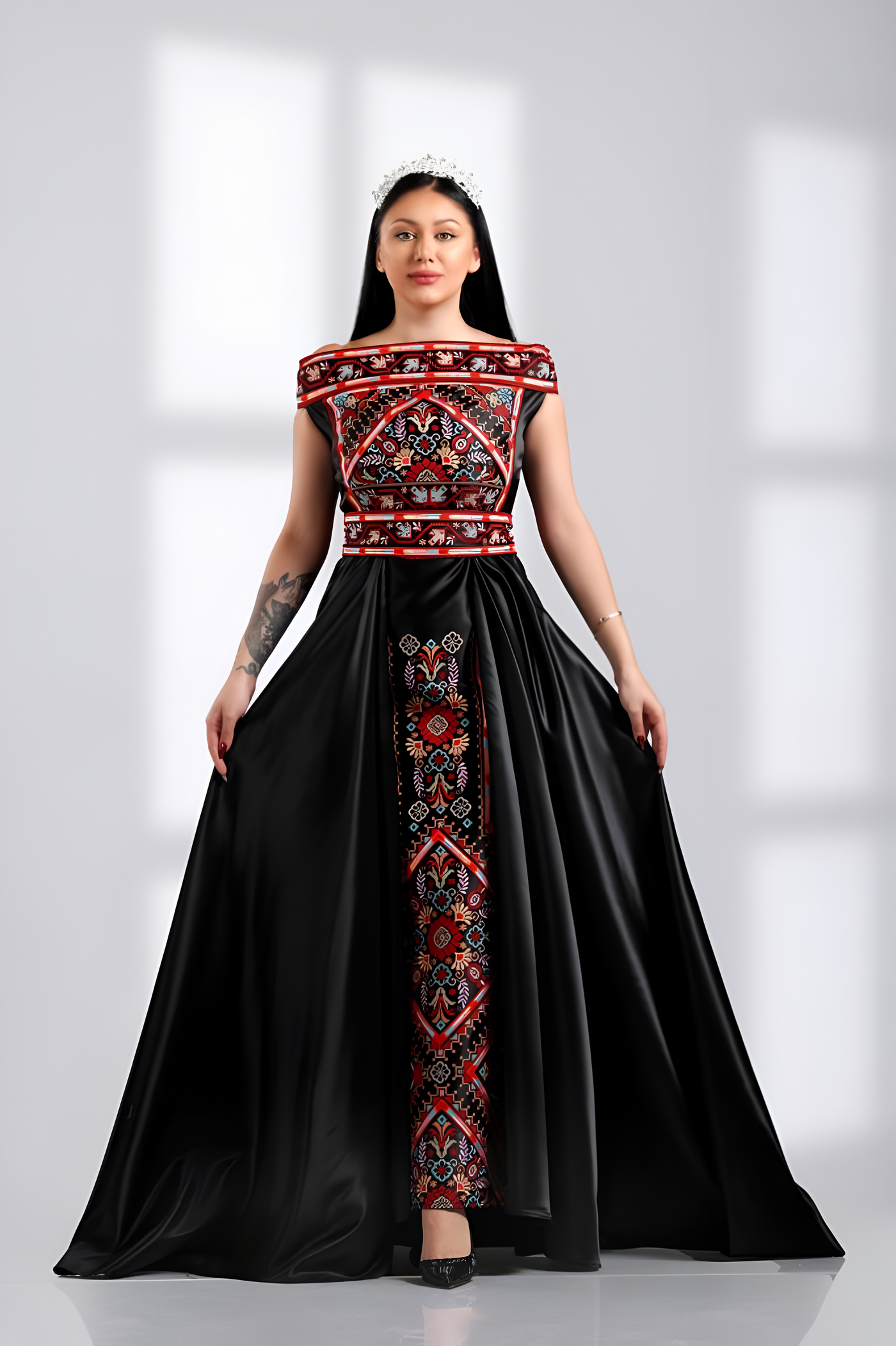 Queen Of Elegance - Palestinian style embroidered Dress for women