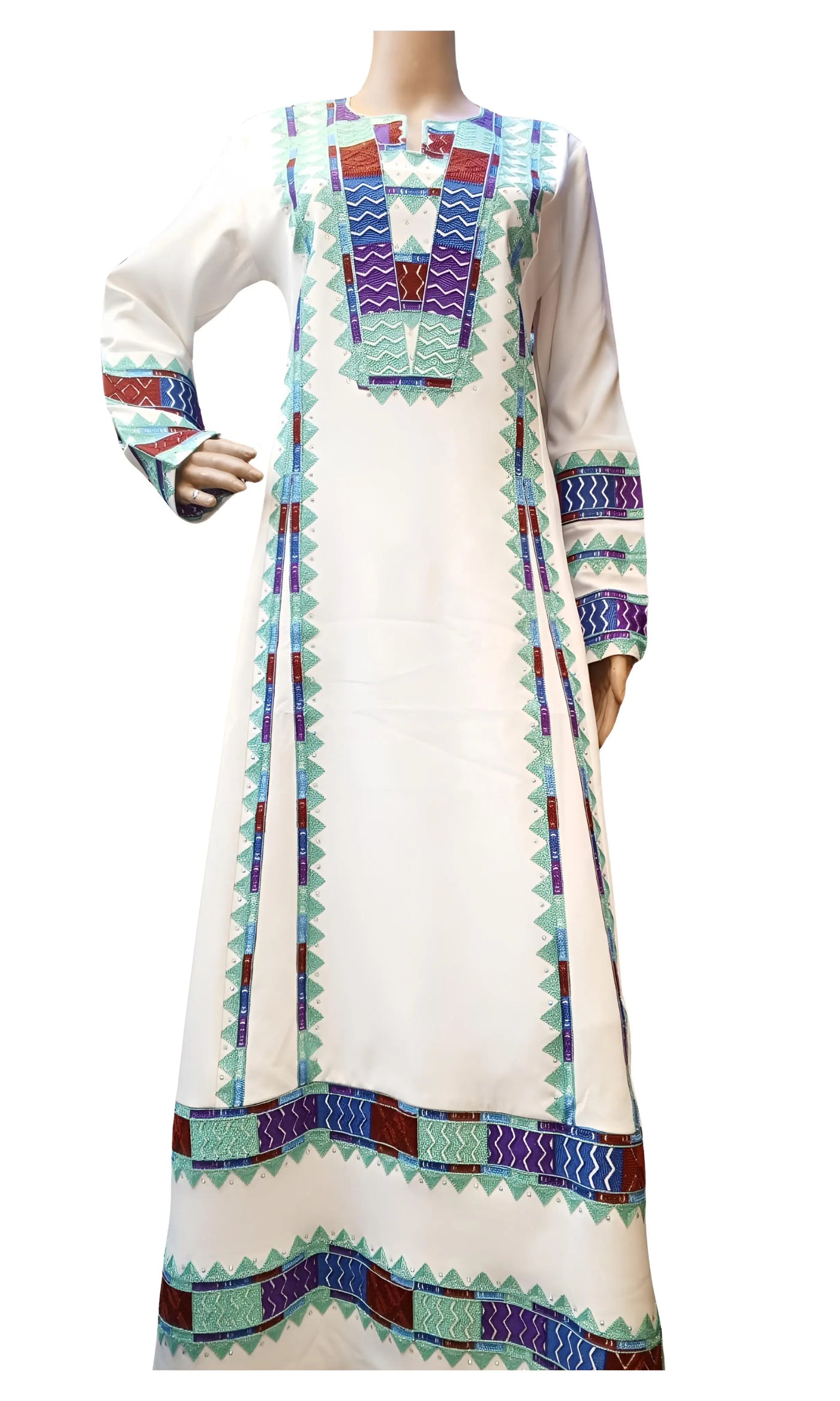 Queen Rania 2- Embroidered  Palestinian Jordanian style Thobe - JPK Traditions