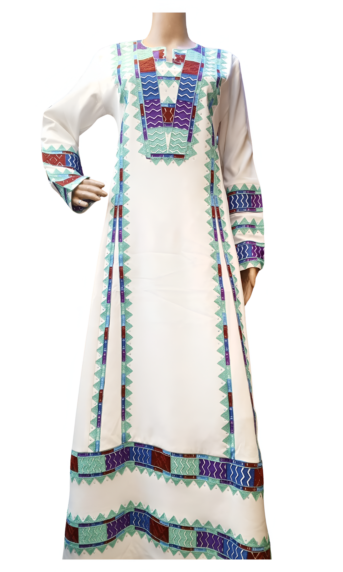 Queen Rania 2- Embroidered  Palestinian Jordanian style Thobe