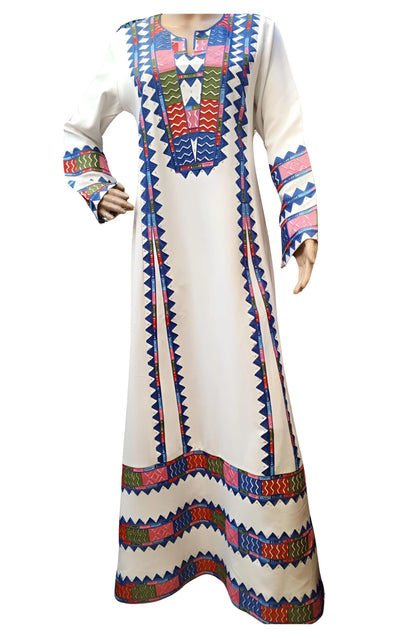 Queen Rania 2- Embroidered  Palestinian Jordanian style Thobe - JPK Traditions