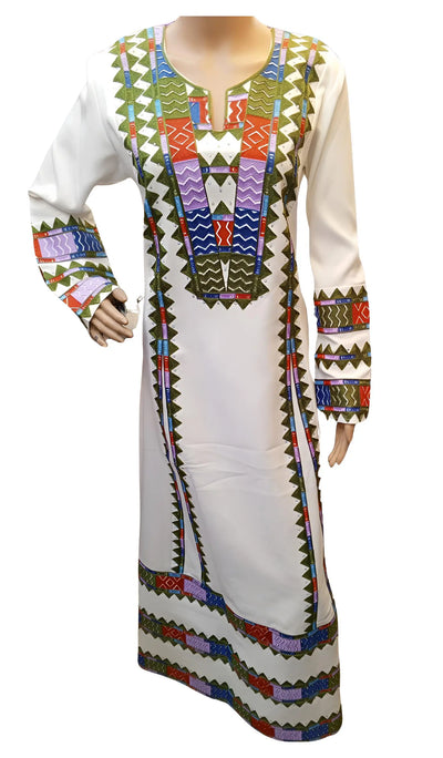 Queen Rania 2- Embroidered  Palestinian Jordanian style Thobe - JPK Traditions