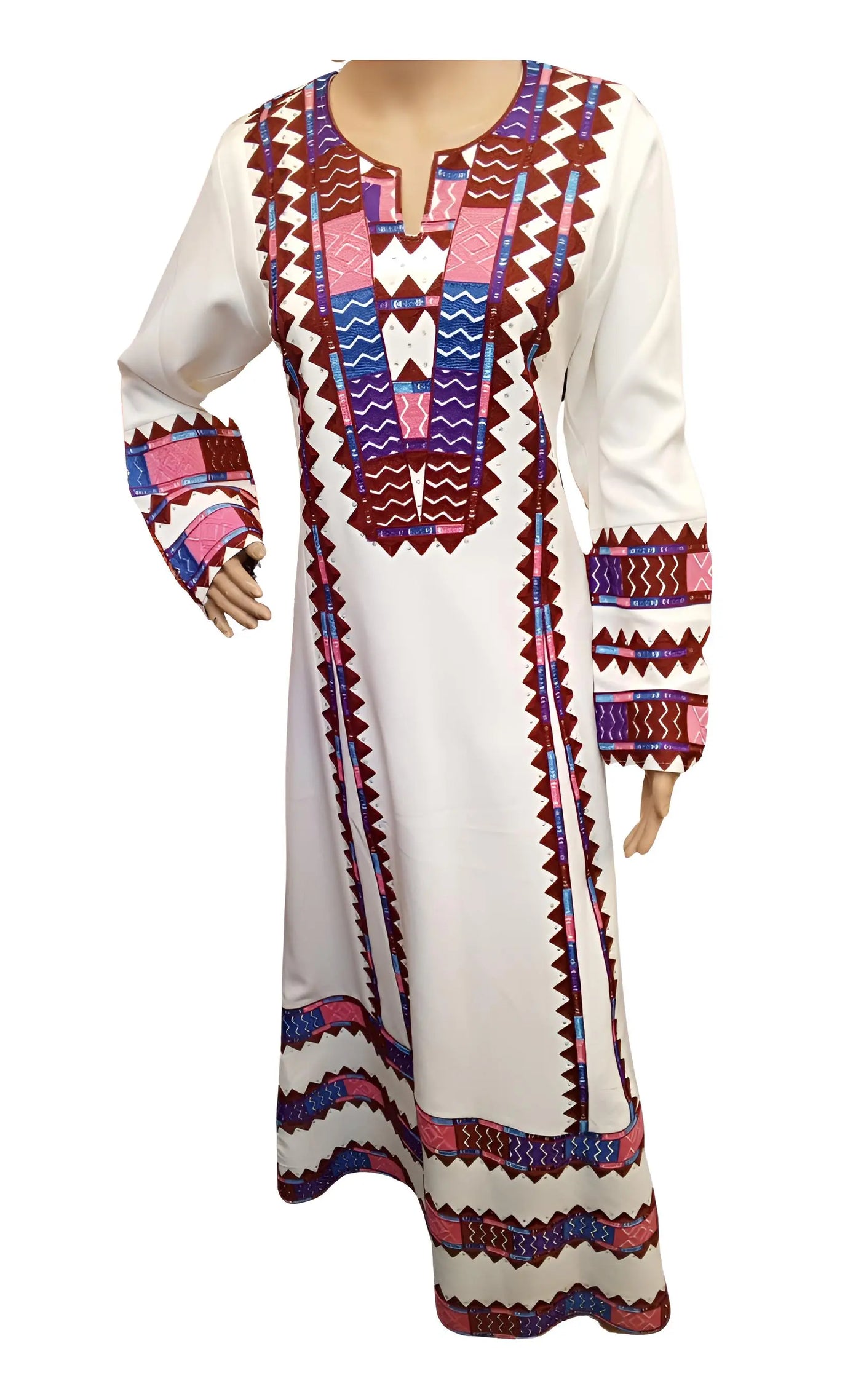 Queen Rania 2- Embroidered  Palestinian Jordanian style Thobe - JPK Traditions