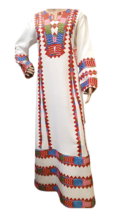 Queen Rania 2- Embroidered  Palestinian Jordanian style Thobe - JPK Traditions