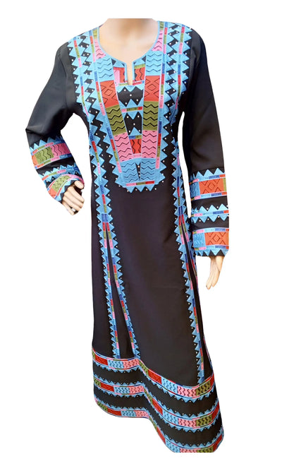 Queen Rania 2- Embroidered  Palestinian Jordanian style Thobe - JPK Traditions