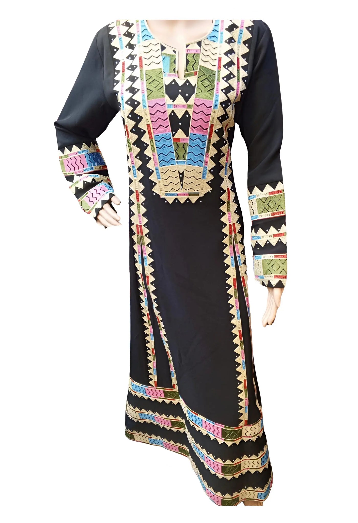 Queen Rania 2- Embroidered  Palestinian Jordanian style Thobe - JPK Traditions