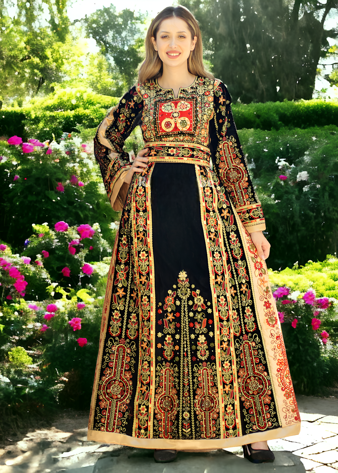 Golden Velvet  - Very High Quality Embroidered Palestinian style Thobe