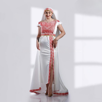 Fallahi Dress - Embroidered  Palestinian style Dress