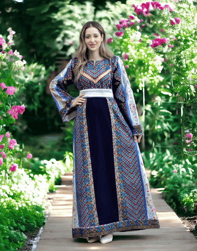 Velvet Elegance - Very High Quality Embroidered Palestinian style Thobe