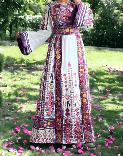 Purple Malak - Very High Quality Embroidered Palestinian Thobe