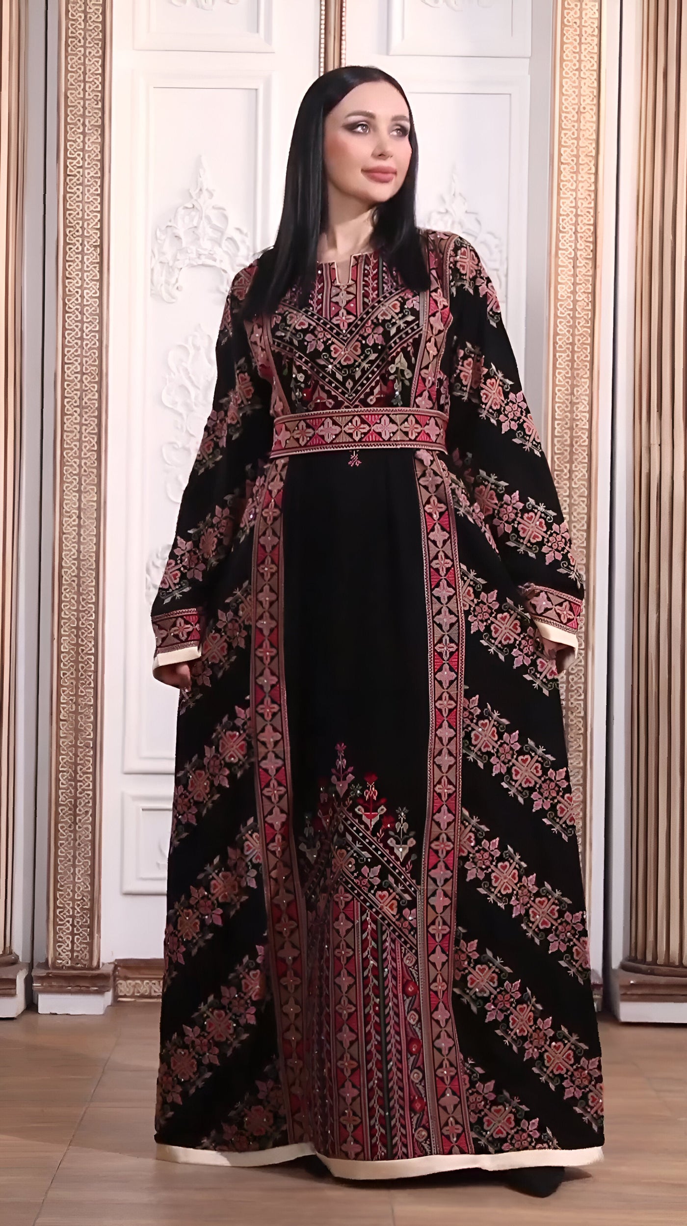 Moon Of Jerusalem- Traditional Embroidered Palestinian style Thobe