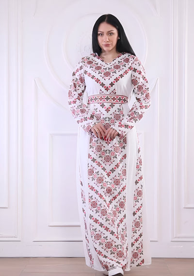 Rose Of Haifa Thobe - Embroidered Palestinian style Thobe