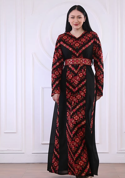 Rose Of Haifa Thobe - Embroidered Palestinian style Thobe