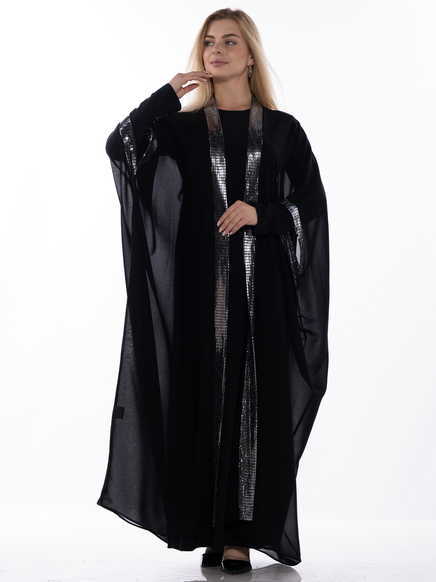 Black Elegance - High Quality Embroidered Palestinian style Bisht/Abaya