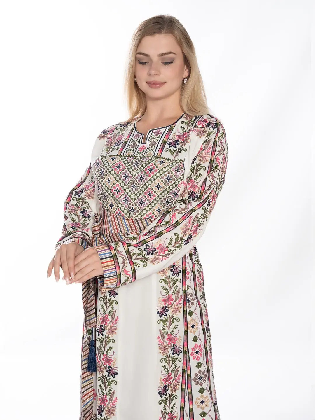 Haifa Elegance - High Quality Traditional Embroidered Palestinian Thobe - JPK Traditions