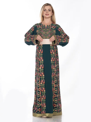 Haifa Elegance - High Quality Traditional Embroidered Palestinian Thobe - JPK Traditions