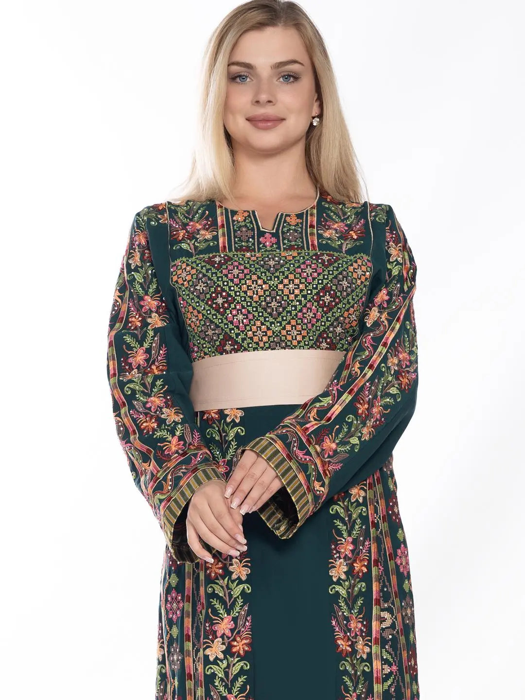 Haifa Elegance - High Quality Traditional Embroidered Palestinian Thobe - JPK Traditions