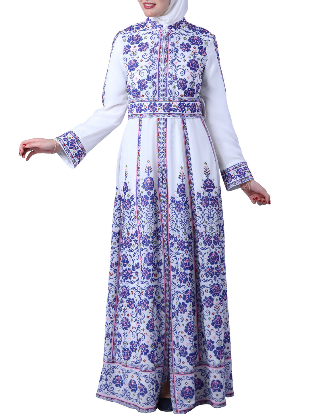 Grace Of Akka - High Quality Traditional Embroidered Palestinian style Kaftan