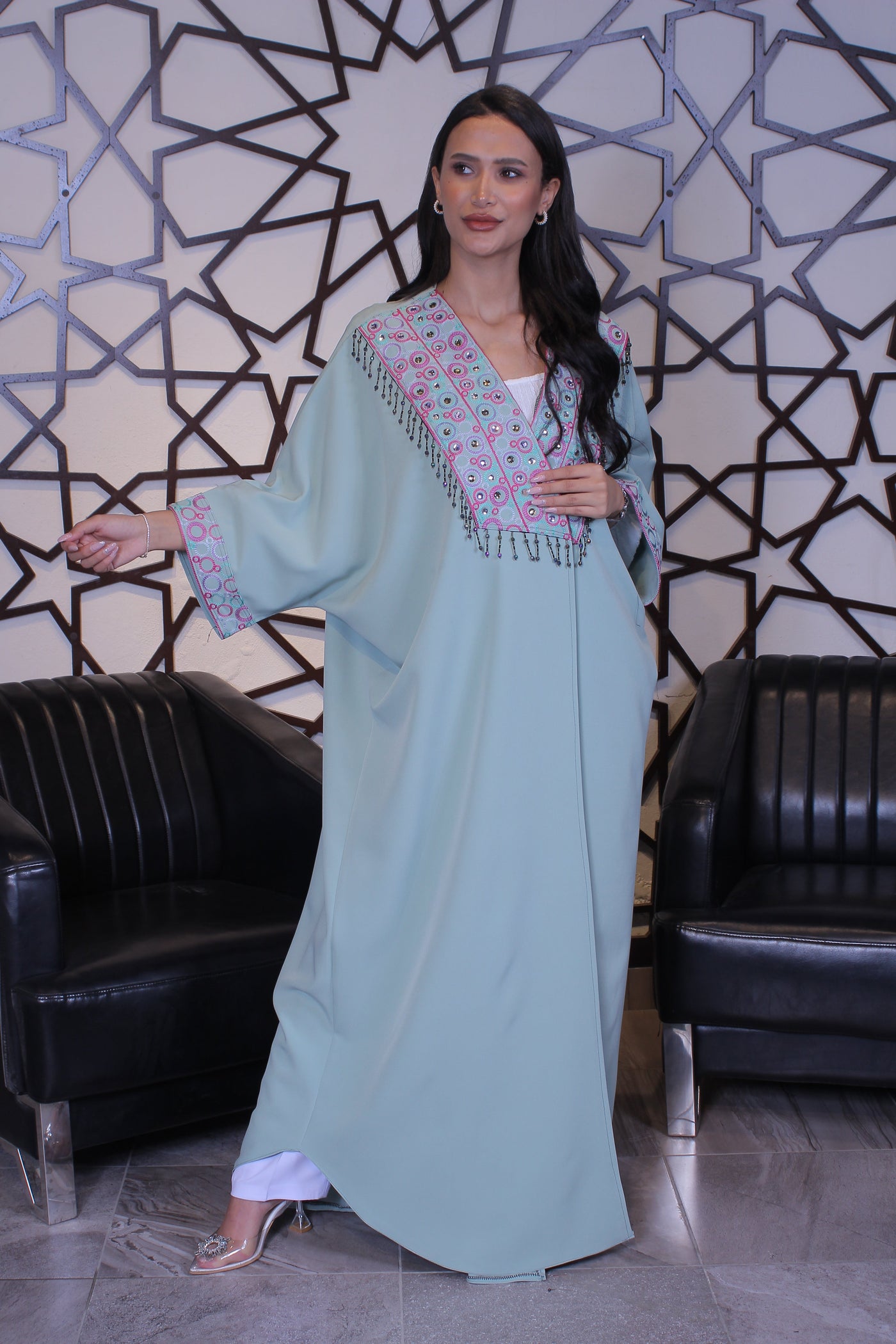 Free Size Embroidered Abaya- Palestinian style Abaya