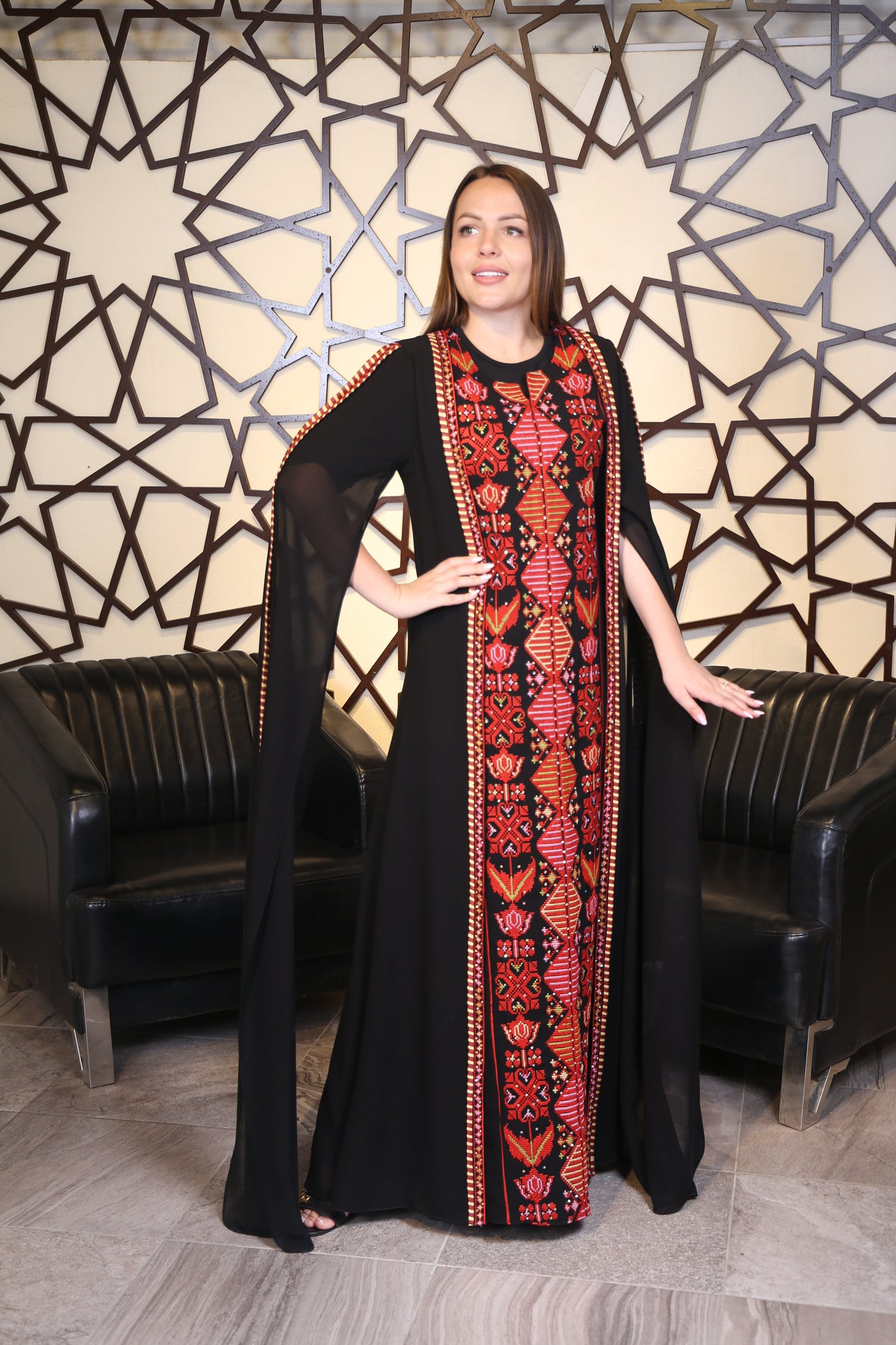 Embroidered Butterfly - Traditional Embroidered Palestinian Thobe/Dress