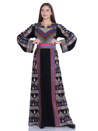 Embroidered Beauty Of Yafa - High Quality Embroidered Palestinian Style Thobe/Dress - JPK Traditions