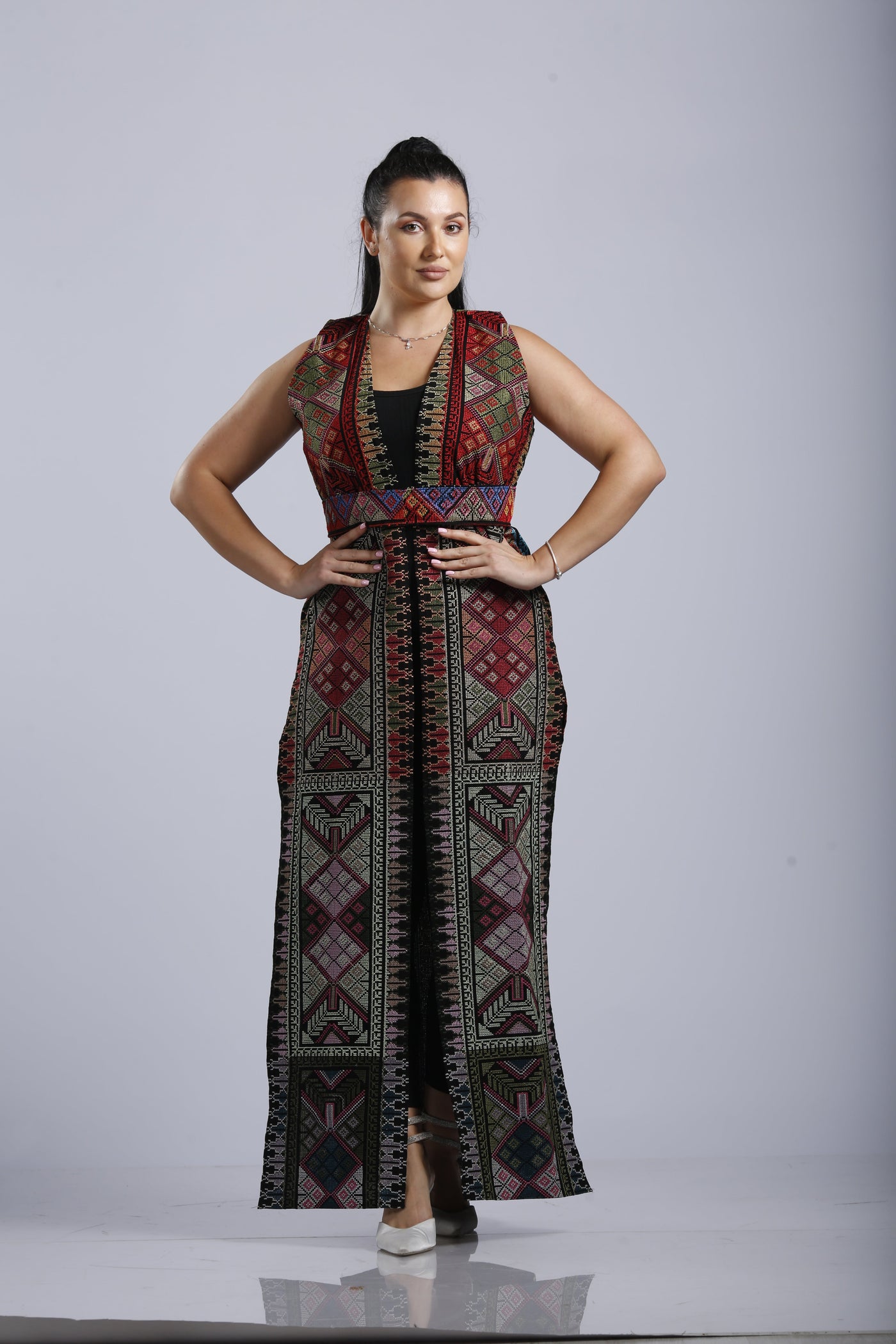 Abaya of Hope - Embroidered Palestinian style Sleeveless Abaya/Kaftan