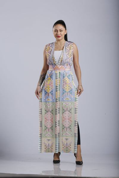 Abaya of Hope - Embroidered Palestinian style Sleeveless Abaya/Kaftan