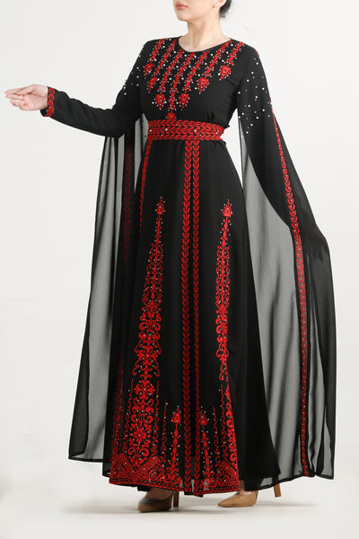 Thobe of Elegance - Embroidered Palestinian Inspired Thobe/Dress