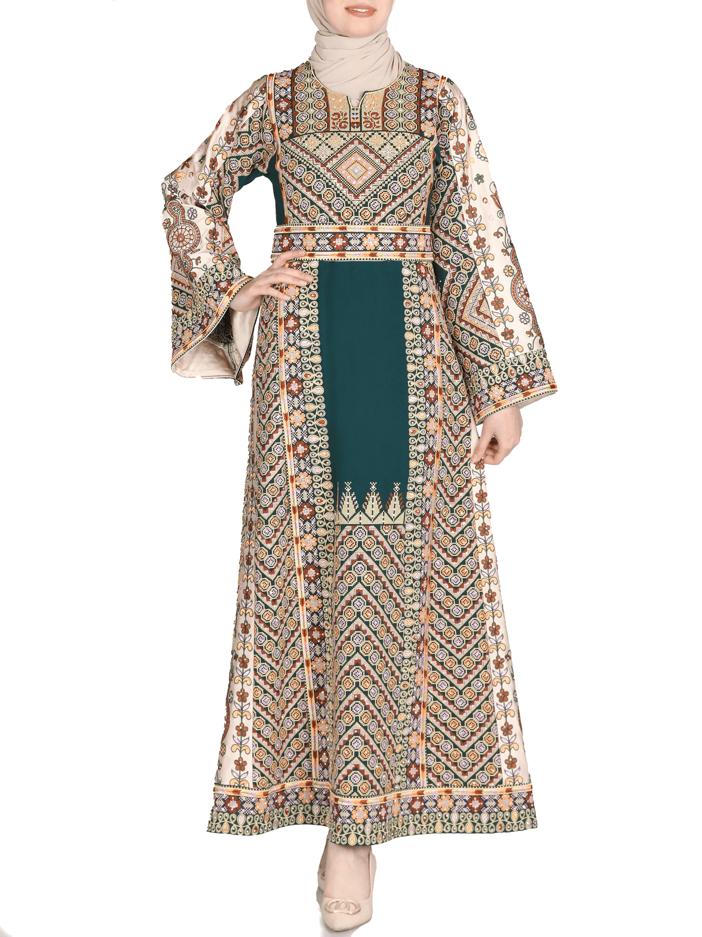 Embroidered thobe of Jerusalem -  Traditional Palestinian Thobe - JPK Traditions
