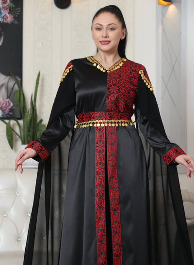 Golden Dinar - Embroidered Palestinian Style Dress