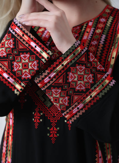 Ramallah Beauty - Embroidered Palestinian Thobe. - JPK Traditions