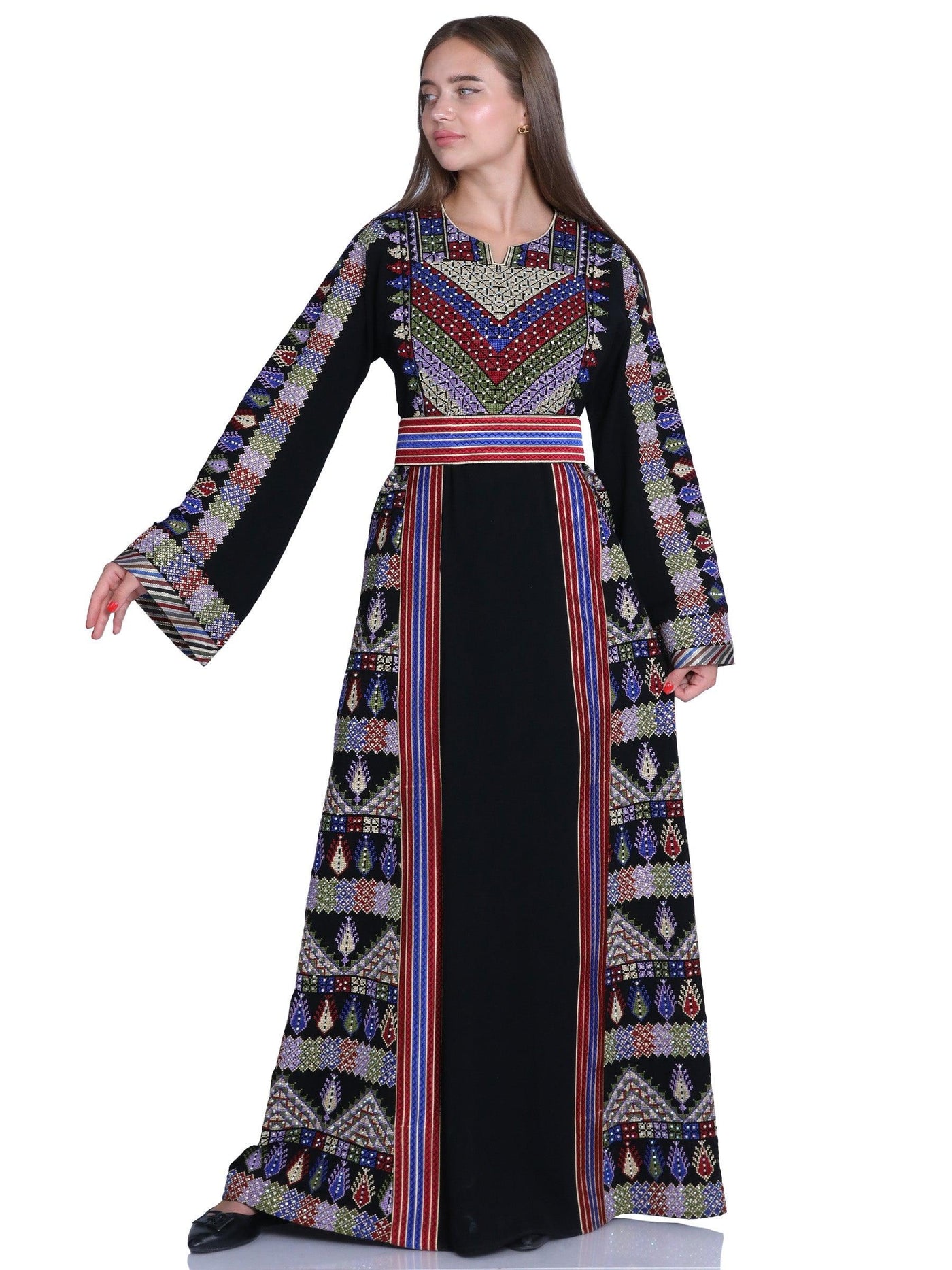 Embroidered Beauty Of Yafa - High Quality Embroidered Palestinian Style Thobe/Dress - JPK Traditions