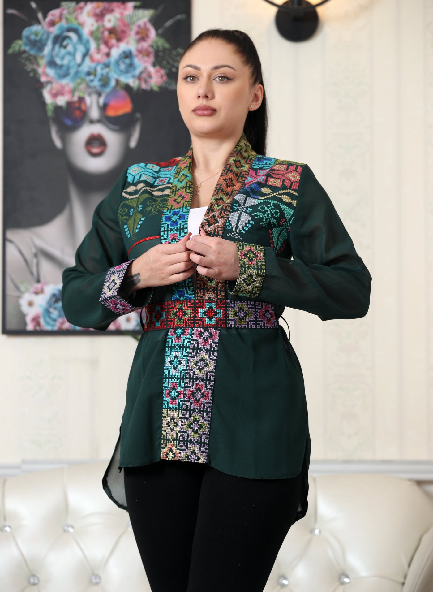 Embroidered Elegant Jacket - Palestinian / Jordanian Traditional style