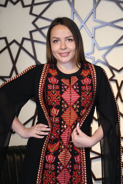 Embroidered Butterfly - Traditional Embroidered Palestinian Thobe/Dress