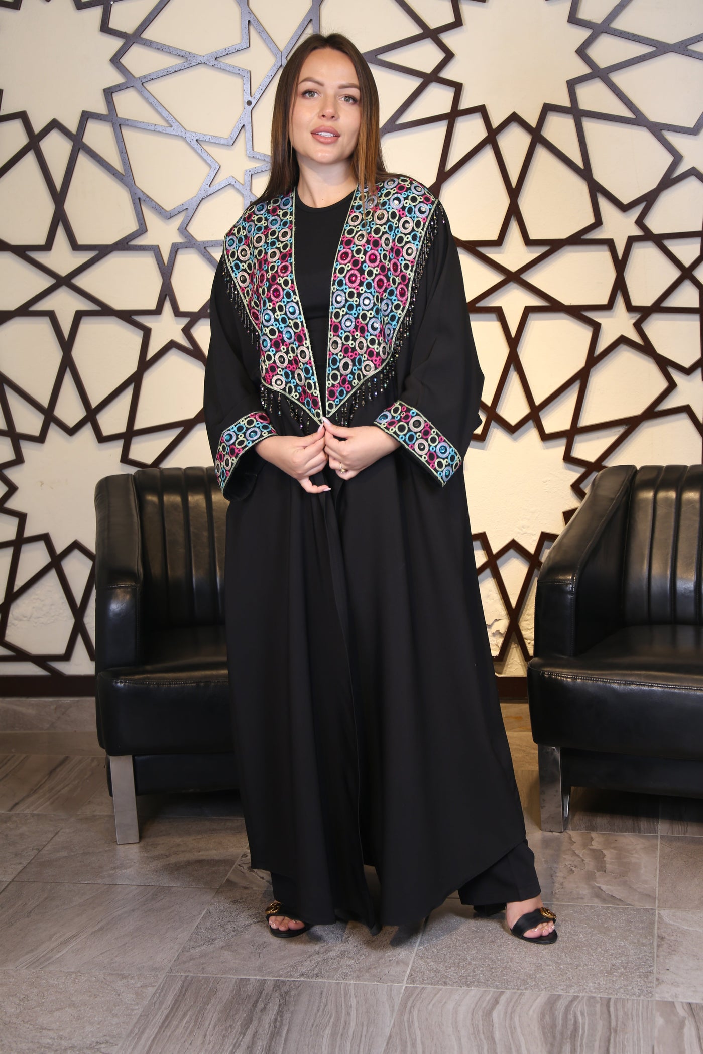 Free Size Embroidered Abaya- Palestinian style Abaya