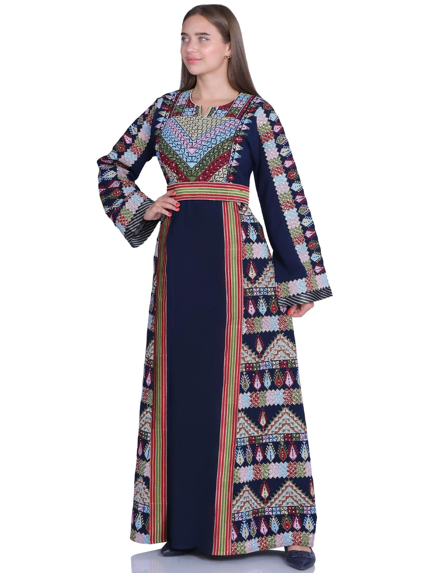 Embroidered Beauty Of Yafa - High Quality Embroidered Palestinian Style Thobe/Dress - JPK Traditions