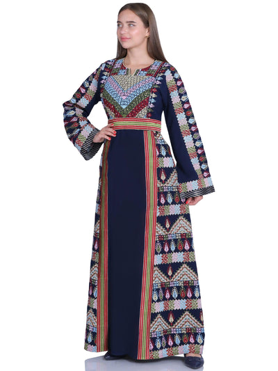 Embroidered Beauty Of Yafa - High Quality Embroidered Palestinian Style Thobe/Dress - JPK Traditions