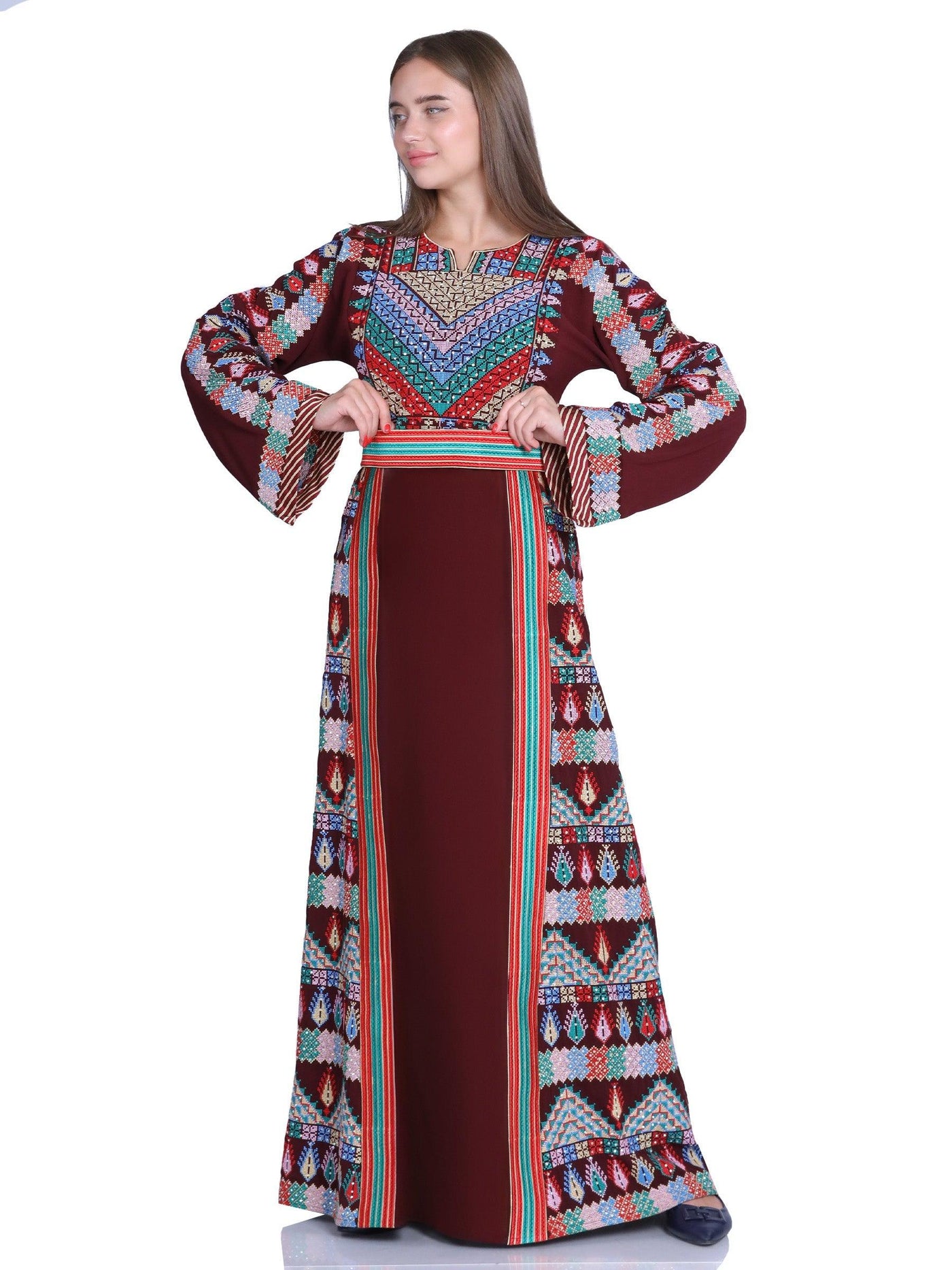 Embroidered Beauty Of Yafa - High Quality Embroidered Palestinian Style Thobe/Dress - JPK Traditions