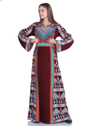 Embroidered Beauty Of Yafa - High Quality Embroidered Palestinian Style Thobe/Dress - JPK Traditions
