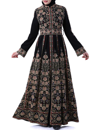 Grace Of Akka - High Quality Traditional Embroidered Palestinian style Kaftan