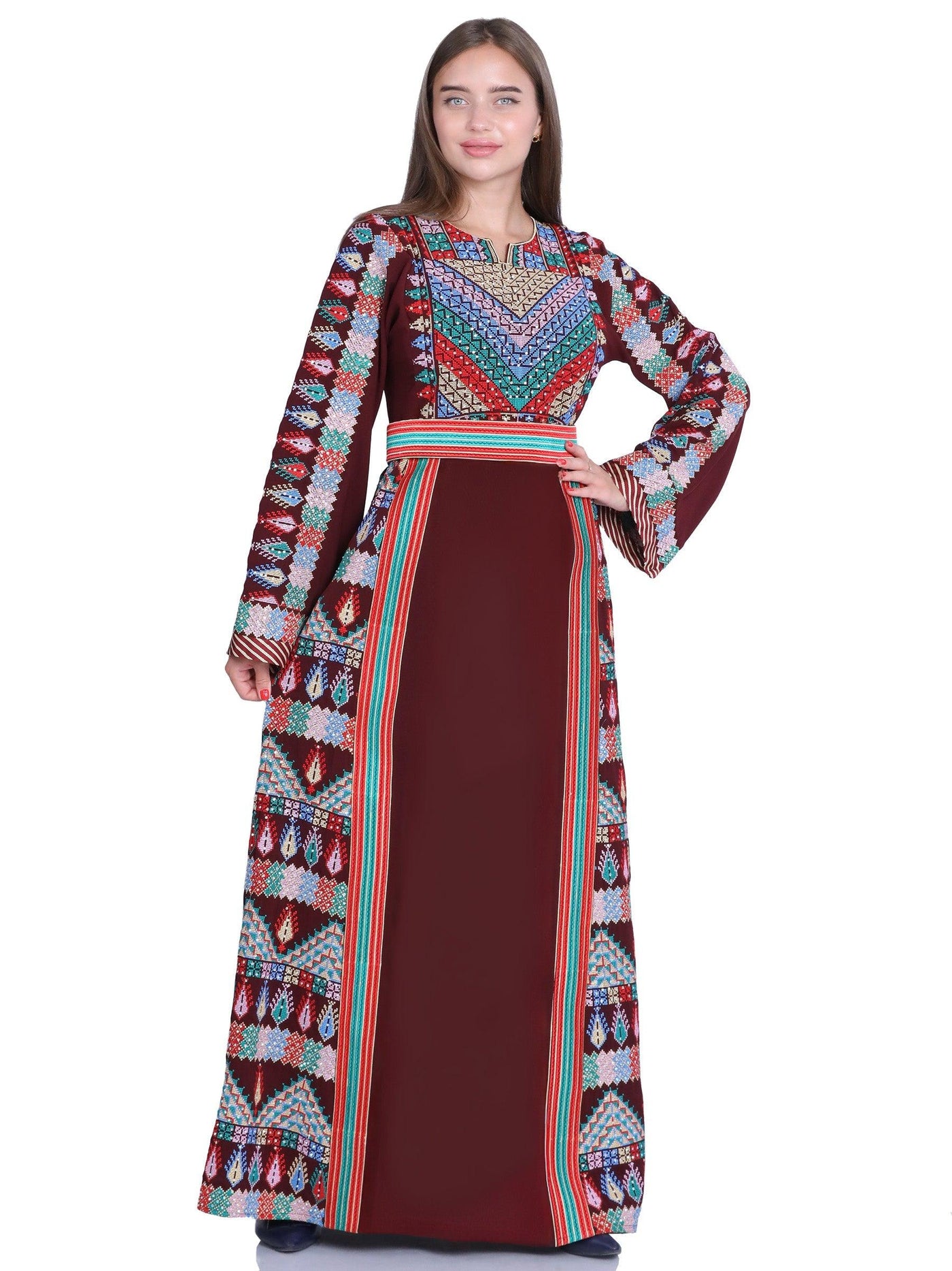Embroidered Beauty Of Yafa - High Quality Embroidered Palestinian Style Thobe/Dress - JPK Traditions