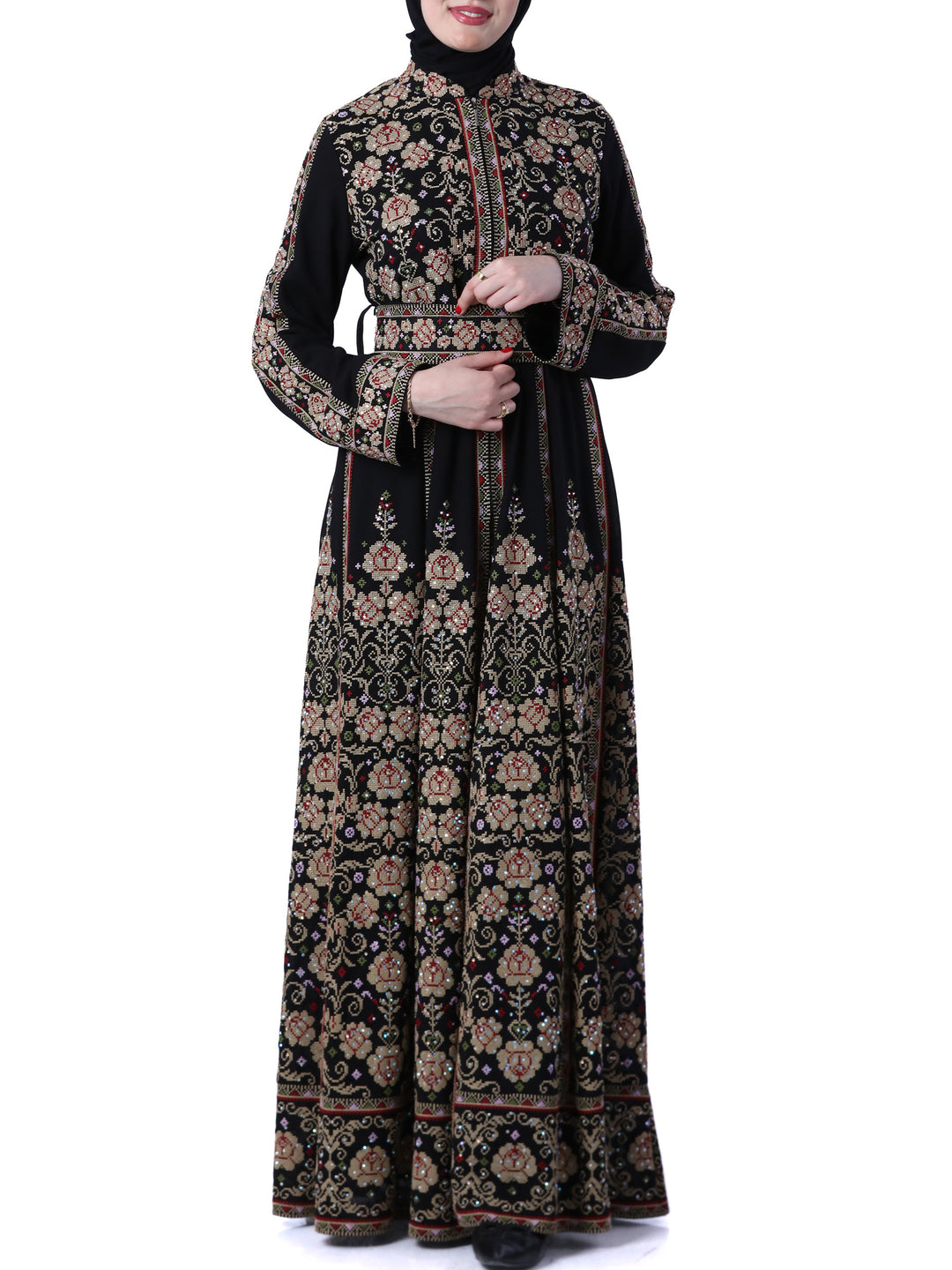 Grace Of Akka - High Quality Traditional Embroidered Palestinian style Kaftan