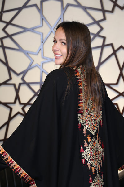 Palestinian Bisht - (2 piece) Embroidered Palestinian style Bisht/Abaya