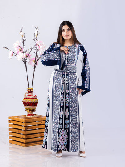 Pomegranate Of Hebron - High Quality Traditional Embroidered Palestinian Thobe