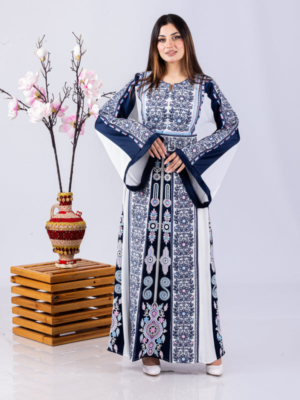 Pomegranate Of Hebron - High Quality Traditional Embroidered Palestinian Thobe