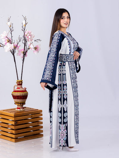 Pomegranate Of Hebron - High Quality Traditional Embroidered Palestinian Thobe