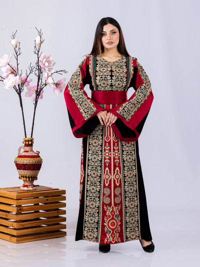 Pomegranate Of Hebron - High Quality Traditional Embroidered Palestinian Thobe