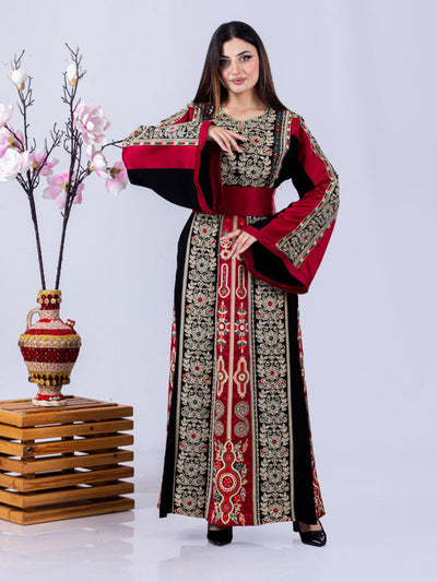 Pomegranate Of Hebron - High Quality Traditional Embroidered Palestinian Thobe