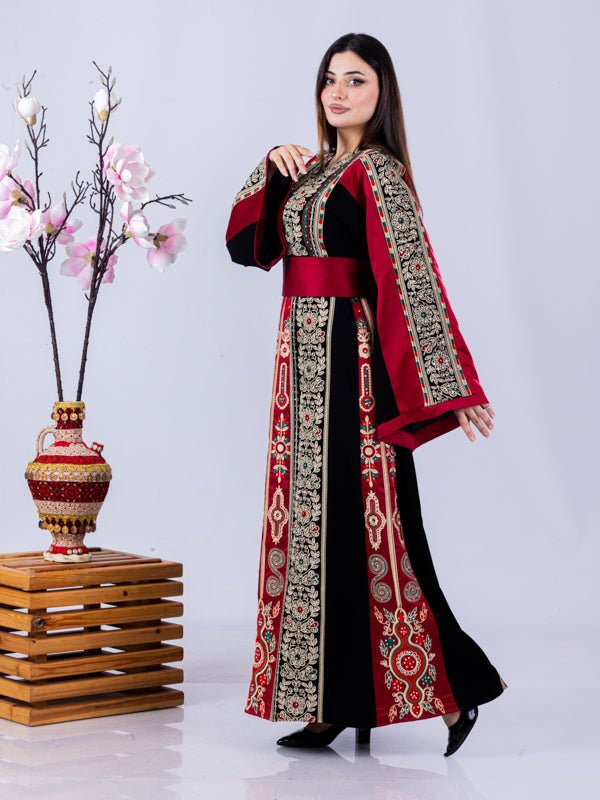 Pomegranate Of Hebron - High Quality Traditional Embroidered Palestinian Thobe